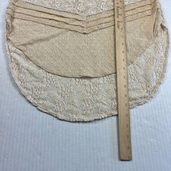 Free People Maisie Boho Sheer Lace Tank Top Cream High Low Festival Blouse S - Picture 6 of 9